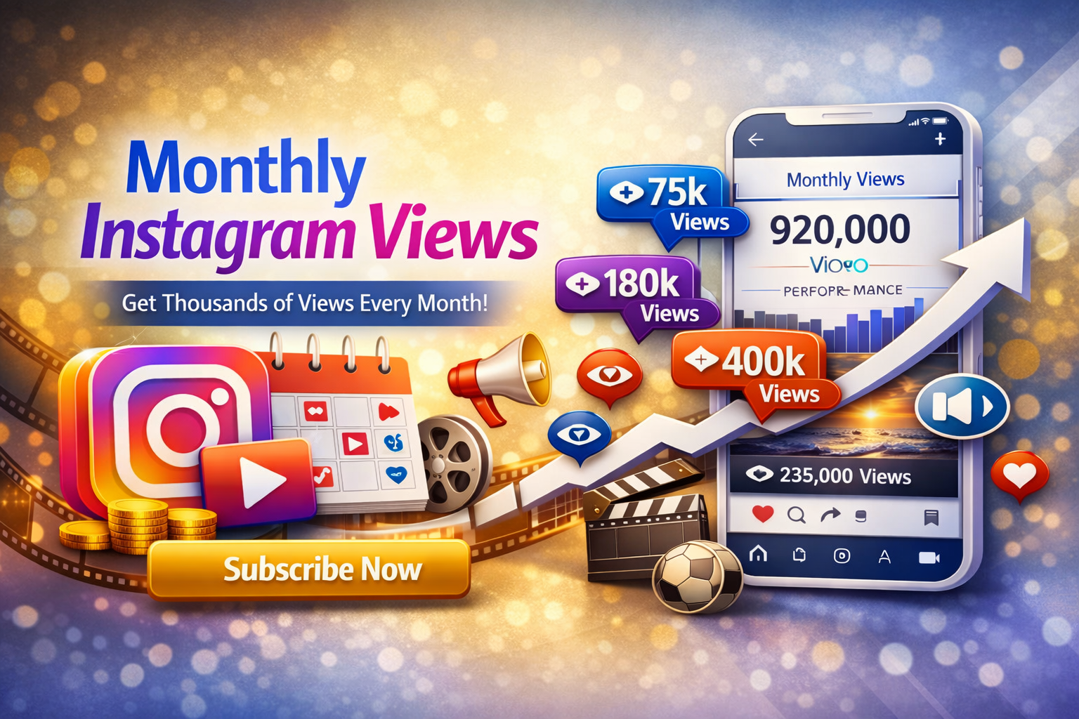 Montly Insta Views -4 D. Buy Monthly IG Reel Views - Image 1